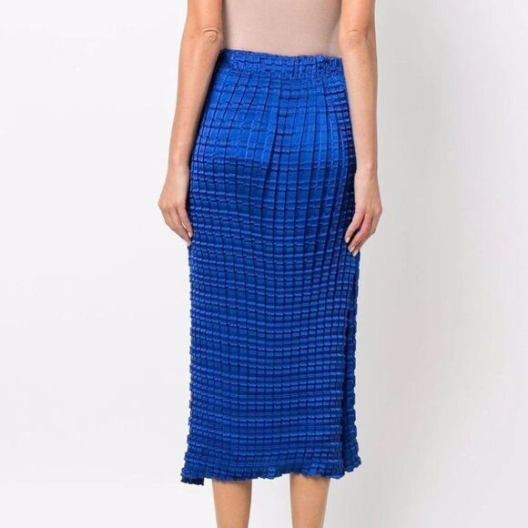 SID NEIGUM Double Box-Pleated Skirt Indigo - Picture 3 of 9